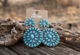 Turquoise Western Concho Semi Stone Earring