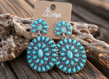 Turquoise Western Concho Semi Stone Earring