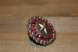 1 3/4" Custom Antique Silver Star Berry Concho - Rose and Rose AB