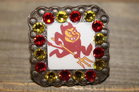 1 3/8" Custom Picture Concho - Arizona Sun Devils