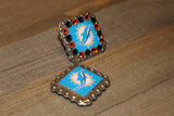 1 3/8" Custom Picture Concho - Miami Dolphins