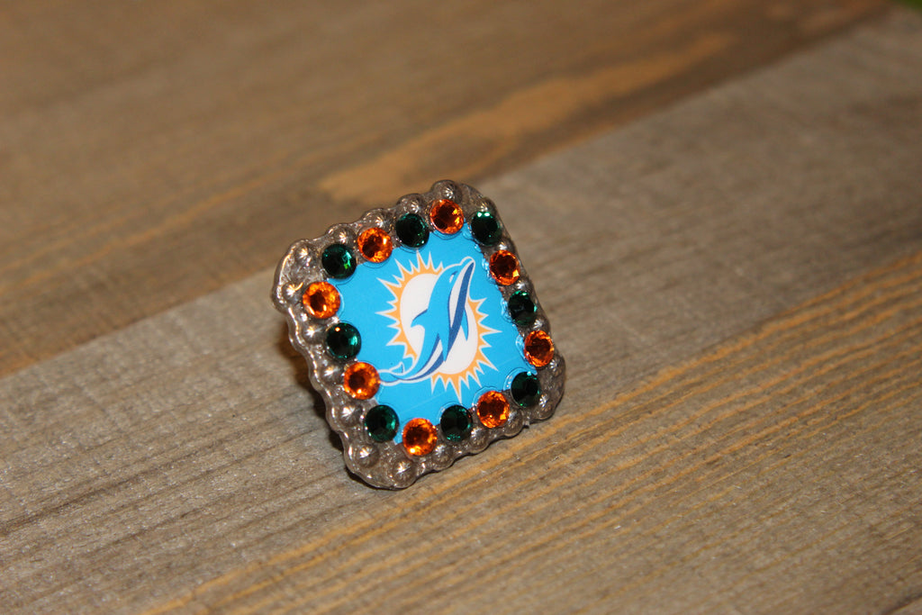 1 3/8" Custom Picture Concho - Miami Dolphins