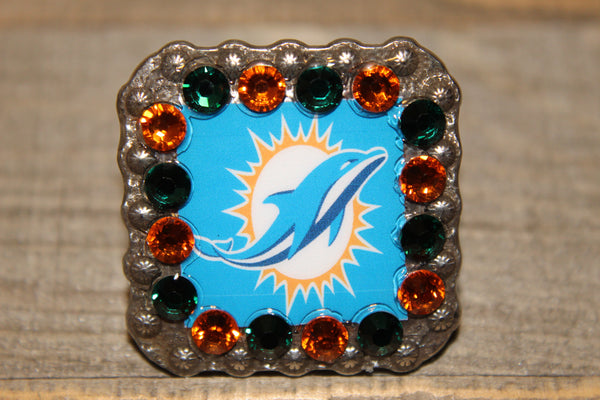 1 3/8" Custom Picture Concho - Miami Dolphins