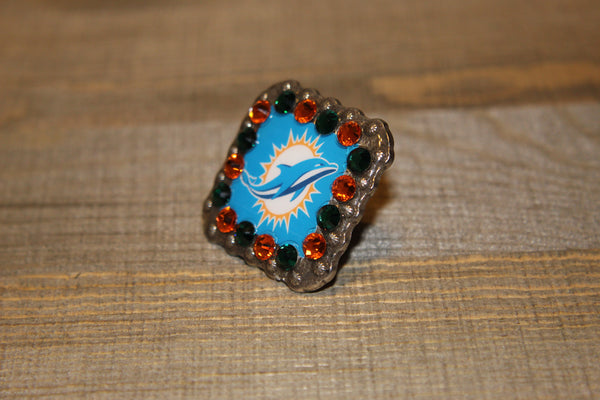 1 3/8" Custom Picture Concho - Miami Dolphins