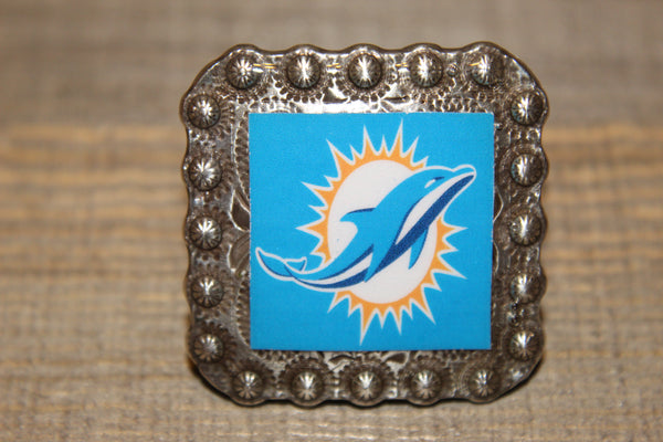 1 3/8" Custom Picture Concho - Miami Dolphins