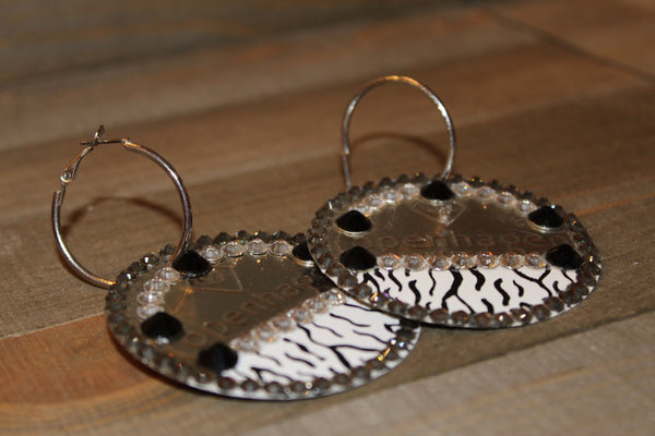 Copenhagen Silver Lid Earrings - White Zebra - Dally Down Designs