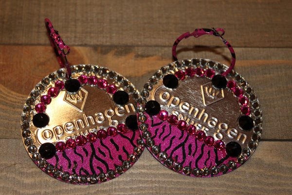 Copenhagen Silver Lid Earrings - Pink Zebra - Dally Down Designs
