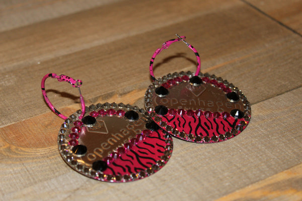 Copenhagen Silver Lid Earrings - Pink Zebra - Dally Down Designs
