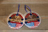 Copenhagen Silver Lid Earrings - American Flag - Dally Down Designs