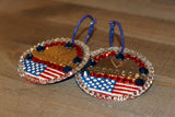 Copenhagen Silver Lid Earrings - American Flag - Dally Down Designs