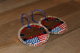 Copenhagen Silver Lid Earrings - American Flag - Dally Down Designs