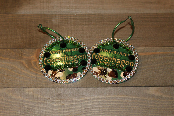 Copenhagen Green Lid Earrings - Camo Print - Dally Down Designs