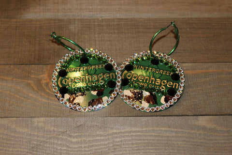 Copenhagen Green Lid Earrings - Camo Print - Dally Down Designs