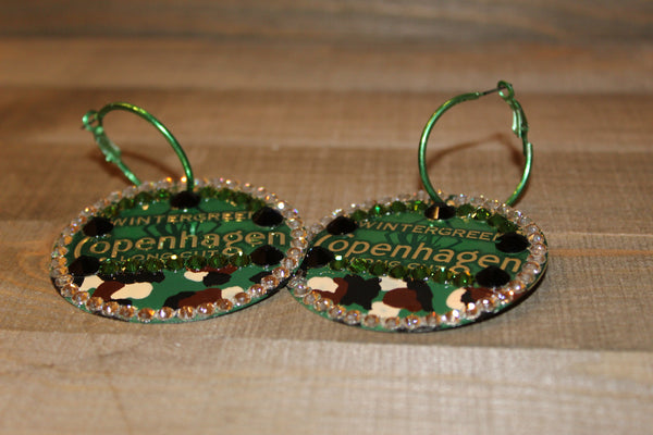 Copenhagen Green Lid Earrings - Camo Print - Dally Down Designs