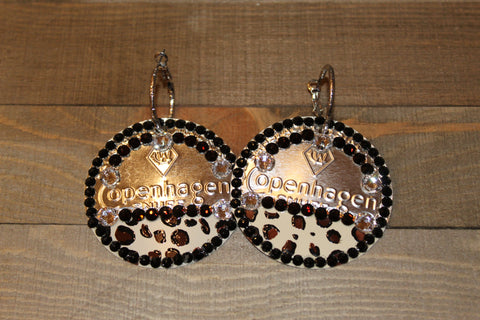 Copenhagen Silver Lid Earrings - Cheetah Print - Dally Down Designs