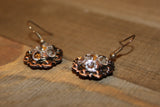 3/4" Copper Concho Earrings - Crystal