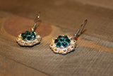 3/4" Shiny Silver Concho Earrings - Blue Zircon