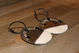 Copenhagen Silver Lid Earrings - White Cowhide - Dally Down Designs