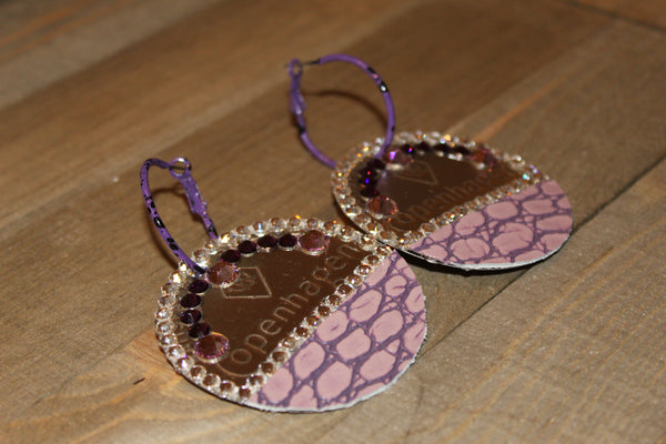 Copenhagen Silver Lid Earrings - Purple Gator - Dally Down Designs