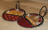 Copenhagen Silver Lid Earrings - Dark Red Gator - Dally Down Designs