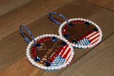 Copenhagen Silver Lid Earrings - American Flag - Dally Down Designs