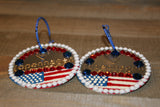 Copenhagen Silver Lid Earrings - American Flag - Dally Down Designs