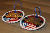 Copenhagen Silver Lid Earrings - American Flag - Dally Down Designs