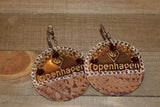 Copenhagen Gold Lid Earrings - Light Brown Gator - Dally Down Designs