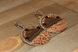 Copenhagen Gold Lid Earrings - Light Brown Gator - Dally Down Designs