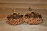 Copenhagen Gold Lid Earrings - Light Brown Gator - Dally Down Designs