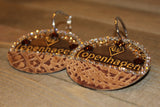 Copenhagen Gold Lid Earrings - Light Brown Gator - Dally Down Designs