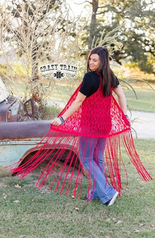 La Azteca Fringe Duster - RED