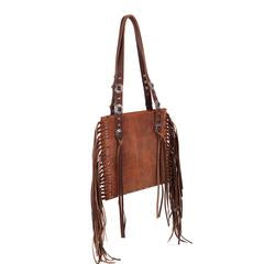 Montana West Real Leather Fringe Collection Concealed Carry Boho Shoulder Bag