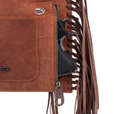 Montana West Real Leather Fringe Collection Concealed Carry Boho Shoulder Bag