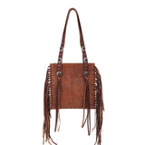 Montana West Real Leather Fringe Collection Concealed Carry Boho Shoulder Bag