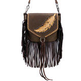 Montana West Real Leather Fringe Crossbody