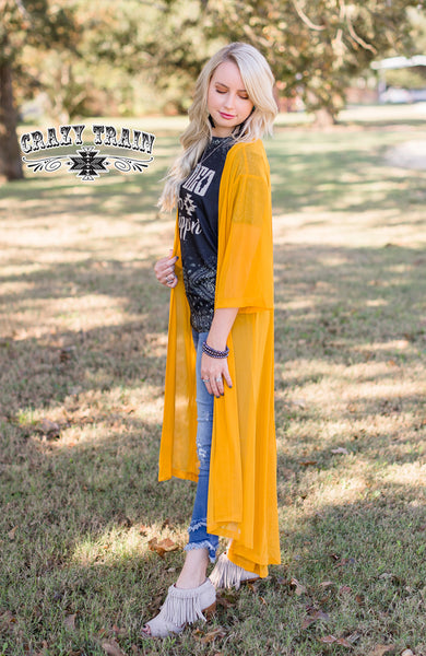 Short Round Duster - Mustard