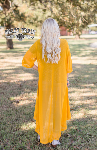 Short Round Duster - Mustard