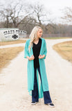 Short Round Duster - Turquoise