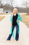 Short Round Duster - Turquoise