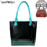 Tooled Leather Collection Concealed Carry Tote - Black