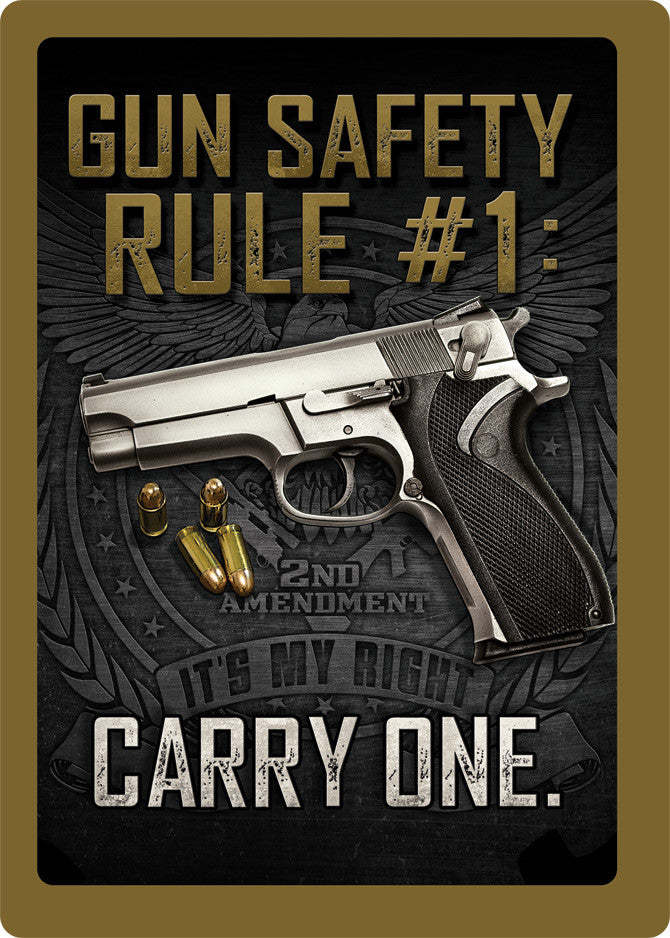 12" x 17" Tin Sign - Gun Safety