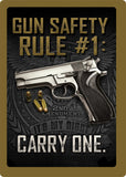 12" x 17" Tin Sign - Gun Safety