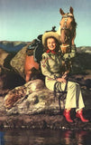 1 3/8" Custom Picture Concho - Pin Up Cowgirl On A Rock
